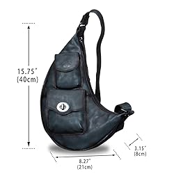 Genuine Leather Large Sling Bag for Men and Women