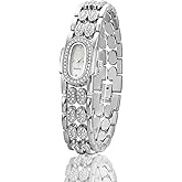 BESTKANG Dainty Watches for Women Vintage Rhinestone Bracelet Wrist Watch Luxury Small Ladies Oval Quartz Watch