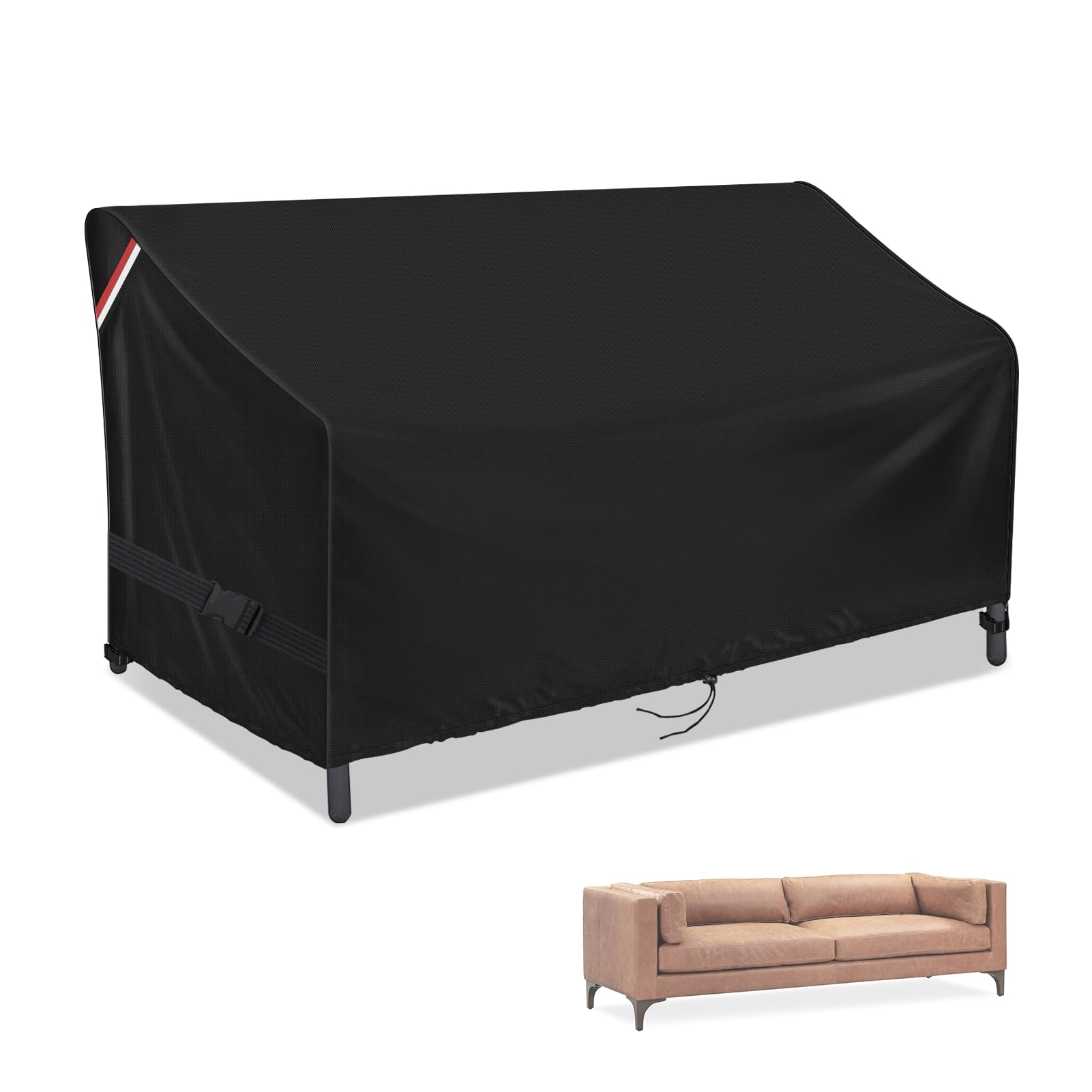 Photo 1 of Loenel Outdoor Sofa Cover, 95 Inch Waterproof 3-Seater Bench Covers for Patio Loveseat, Couch, Glider, Heavy Duty Outside Furniture Couch Cover - 95" L x 40" W x 35" H