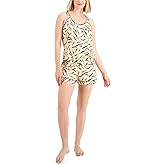Alfani Womens Tank & Shorts Pajama Set,Zebra,X-Small