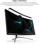 Gugxiom Curved Monitor Light Bar Eye Caring PC LED Lamp 3 Color RGB Black 5V view 6