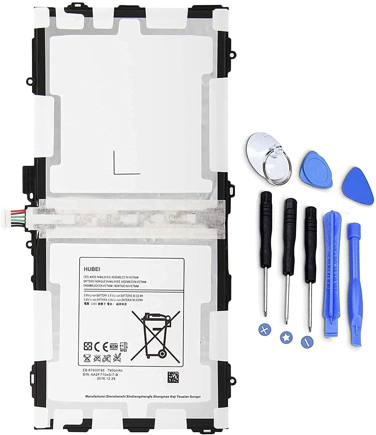 EB-BT800FBU EB-BT800FBC Tablet Battery Replacement for Samsung Galaxy Tab S 10.5 SM-T800 SM-T801 SM-T805 SM-T805C SM-T805W T805Y T805M SM-T807 SM-T807A SM-T807P SM-T807V T807T(3.8V 7900mAh)