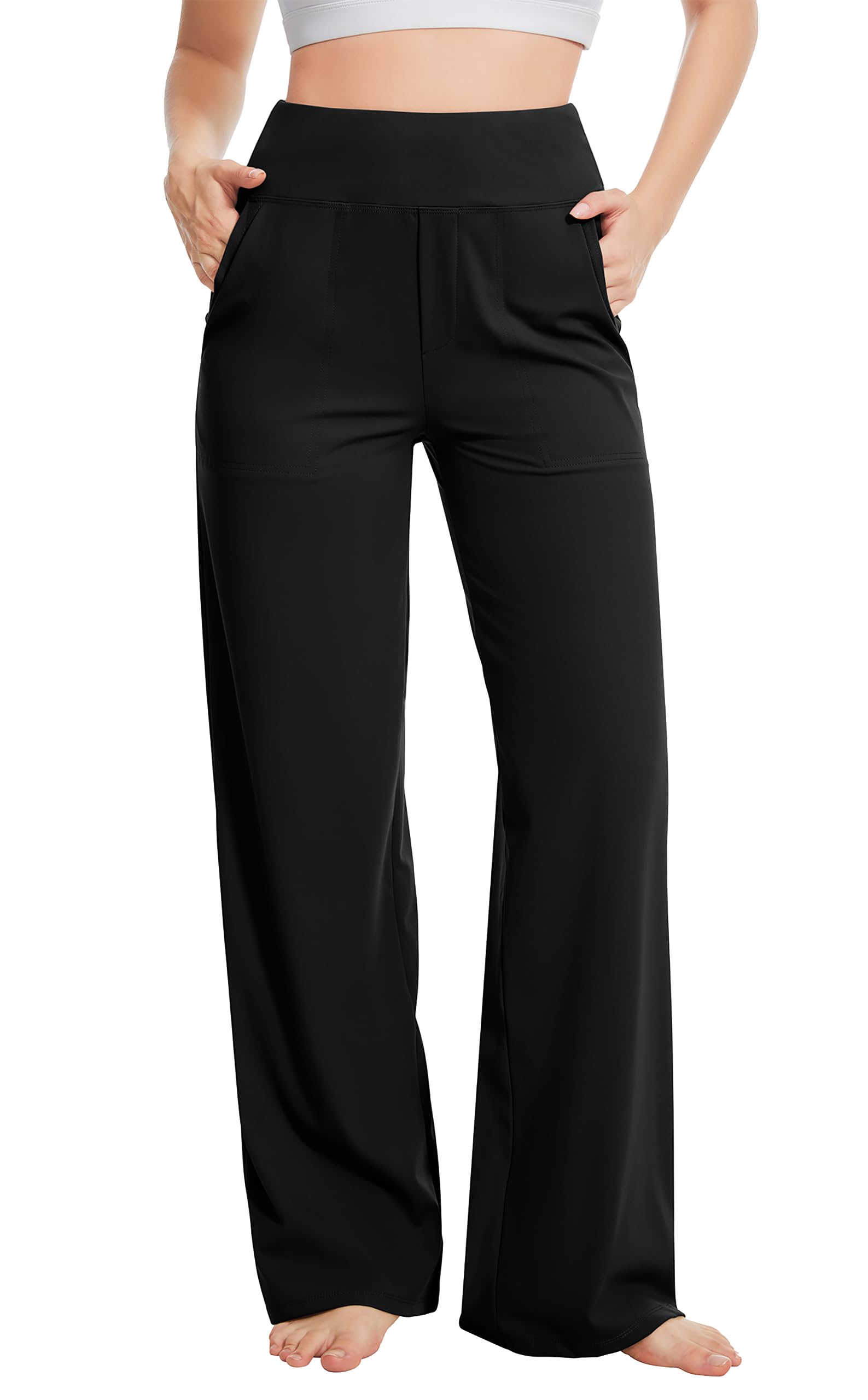 Talovee Yoga Pants Women Wide Leg Pants High Waist
