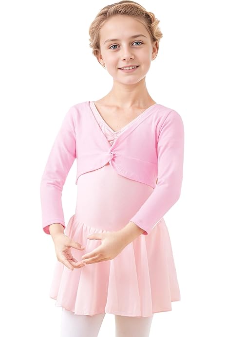 Vêtement Cours Ballet Enfant Cache-Cœur Danse Classique Aquarti - Gilet Ballet Fille, 96% Coton, Manches Longues, Multi-Couleurs Danse Classique Enfant