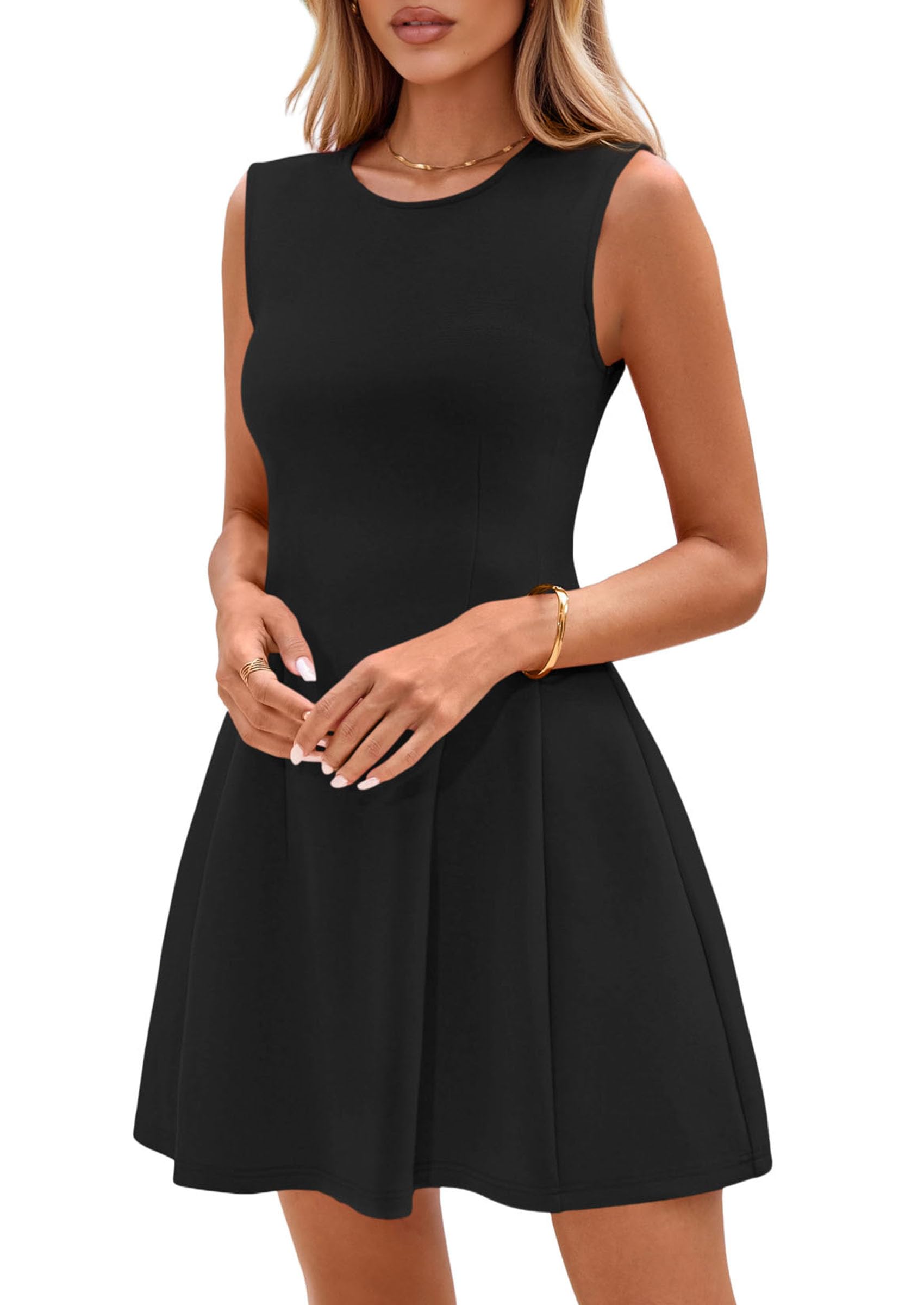PRETTYGARDEN Summer Dresses for Women 2025 Elegant Classy A Line Business Casual Work Graduation Cocktail Short Dress