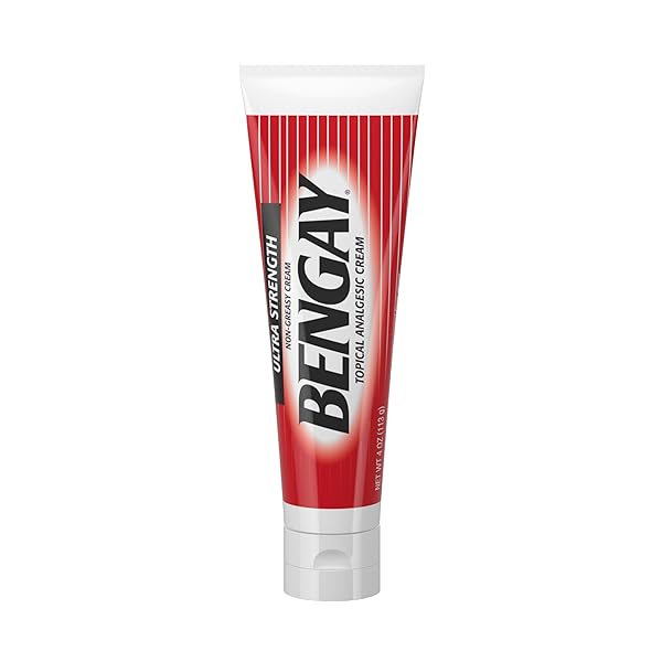 BENGAY ULTRA STRENGTH TOPICAL PAIN RELIEF CREAM, NON-GREASY TOPICAL ANALGESIC FOR MINOR ARTHRITIS, MUSCLE, JOINT AND BACK PAIN, CAMPHOR, MENTHOL AND METHYL SALICYLATE, 4 OZ