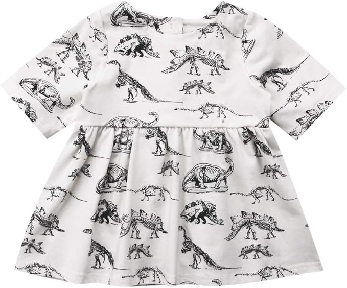 Amazon Co Jp Mioim ベビー服 子供ワンピース ドレス 恐竜 プリント柄 プリーツスカート 女の子 可愛い 長袖 春秋 おしゃれ カジュアル 出産祝い 誕生日 80cm 服 ファッション小物