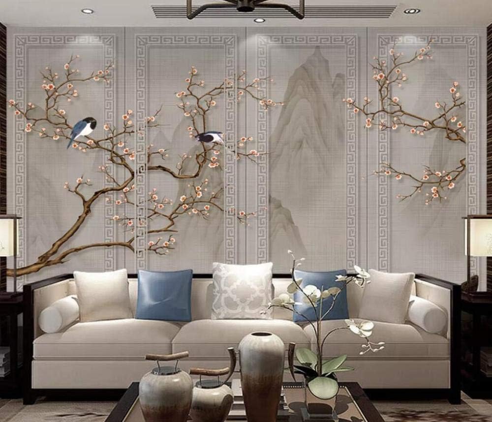Wallpaper 3D Custom Mural Chinese Fresh Flower and Bird Art for Living Room Or Bedroom 3D Wall Murals