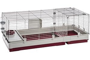 Ferplast Krolik Extra-Large Rabbit Cage w/Wire Extenstion | Rabbit Cage Includes All Accessories & Measures 55.9L x 23.62W x 19.68H & Includes All Accessories | 1-Year Manufacturer's Warranty