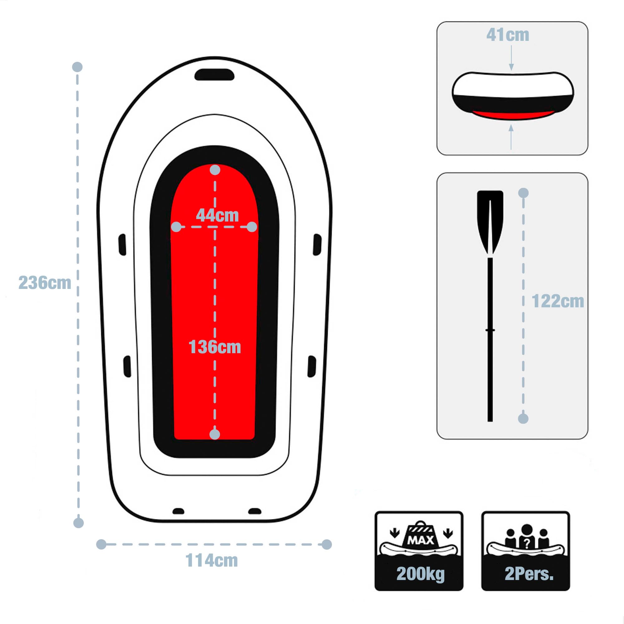 Intex Challenger 2 Boots-Set 66312NP (aufgeblasen, 236 x 114 x 41 cm) 4