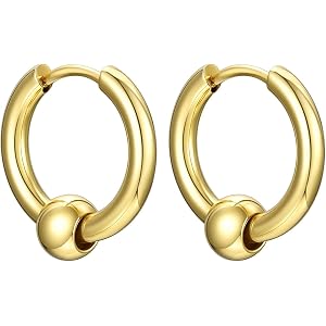 Richsteel Hoop Earrings for Men Hypoallergenic Surgical Steel Punk Earrings | 316L Surgical Steel, Lead-free, Lightweight, Ta