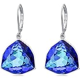 TOUPOP Valentines Day Gifts Earrings for Women 925 Sterling Silver Simple Geometric Birthstone Dangle Drop Earrings Jewelry Birthday Gifts for Her Wife Mom