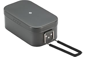 CAMPINGMOON Mess Tin 0.65L Aluminium Camping Cookware Extreme Thick Gray H-1609