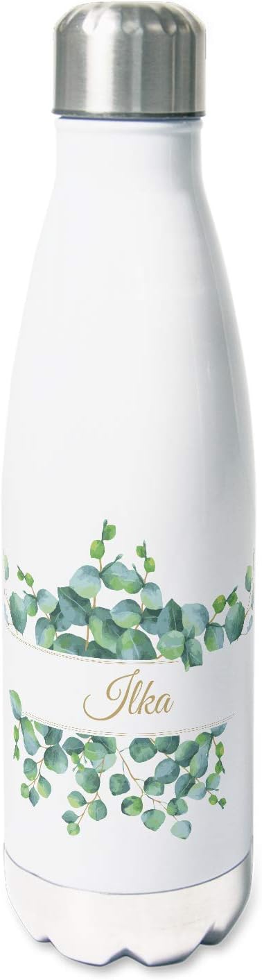 Personalisiert Edelstahl Thermosflasche 500ml - Mit Namen & Eichhörnchen Motiv