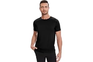 WiWi Men's T-Shirts Classic Soft Tee Viscose from Bamboo Loungewear Lightweight Short Sleeves Pajama Sleep Shirt S-XXL