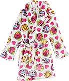 Shopkins Little Girls Fleece Bathrobe Robe (8, SPK White/Pink)