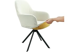Iauddy Swivel Armchair Accent Dining Chair Cover for Office, Stretch Mid-Back Office Desk Chair Sliopcover Leisure Arm Chair Protector with arms for Living Room