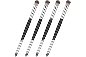 LXUEJIE 4 Pcs Eyeshadow Brush Smudge Brush For Eyeliner, Double Ended Eyeshadow Brushes, 2-In-1 Small Blending And Pointed Applicator For Eyes, Concealer, Eyebrows, Precision Shading