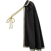 FURPHI Medieval Tudor Half Shoulder Cape Royal Renaissance Shawl Cloak for Cavalier Ranger LARP Costume