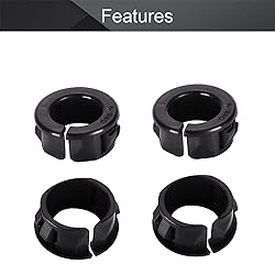 Fielect 100Pcs Open Snap Bushing 19mm Black Nylon