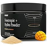 PRSNT Nootropic Focus Powder | Mango 25 Servings | Caffeine-Free, Sugar-Free | Supports Focus, Energy, Mental Clarity | Nootropic + Electrolytes Hydration Focus Drink Mix