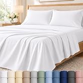 Egyptian Cotton Sheets Queen Size Bed Set, 400TC Queen Sheet Set - White | Luxury Sateen Weave Bed Sheets with 15" Deep Pocket, Soft, Breathable &amp; Naturally Cooling White Bedding, OEKO TEX Certified