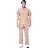 Dagacci Medical Uniform&reg; Men's V-Neck Cargo Scrubs | Cotton Blend, Matching Top and Cargo Pants Set, 8 Pockets, Elastic Drawcord Waistband, for Men in Healthcare