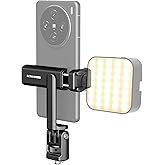 Leekai PH08 Phone Tripod Mount with Cold Shoe, 360° Rotation Phone Holder, Adjustable Cell Phone Clip Clamp Holder Adapter wi