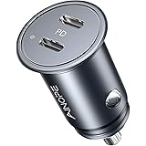 USB C Car Charger, Mini 36W Metal PD 3.0 Fast Car Charger AINOPE Type C Car Charger Dual Port Cigarette Lighter Adapter with 