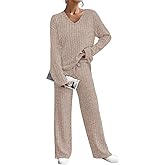 TIYOMI Plus Size Suits For Women 2 Piece Outfits Sweater Top & Wide Leg Pants XL-5XL