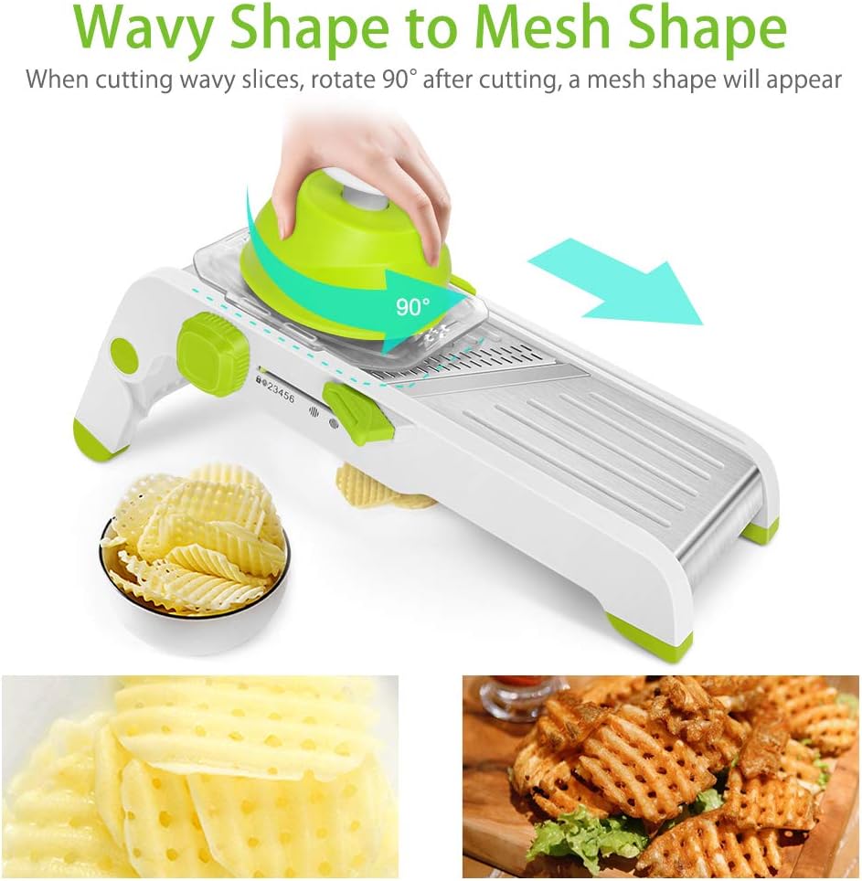 Reesibi Mandoline Slicer Professional, Vegetable Cutter Spiralizer Multifunctional Stainless