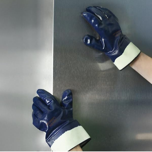 LIBERTY GLOVE & SAFETY 9460SP FULLY COATED NITRILE GLOVES WITH 2-1/2″ SAFETY CUFF, JERSEY LINED, ABRASION-RESISTANT GRIP, INDUSTRIAL WORK GLOVES | BLUE, X-LARGE, PACK OF 12