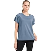 SHEEP RUN Womens Relaxed Fit Lightweight Merino Wool T Shirt Breathable Loose Fit Base Layer