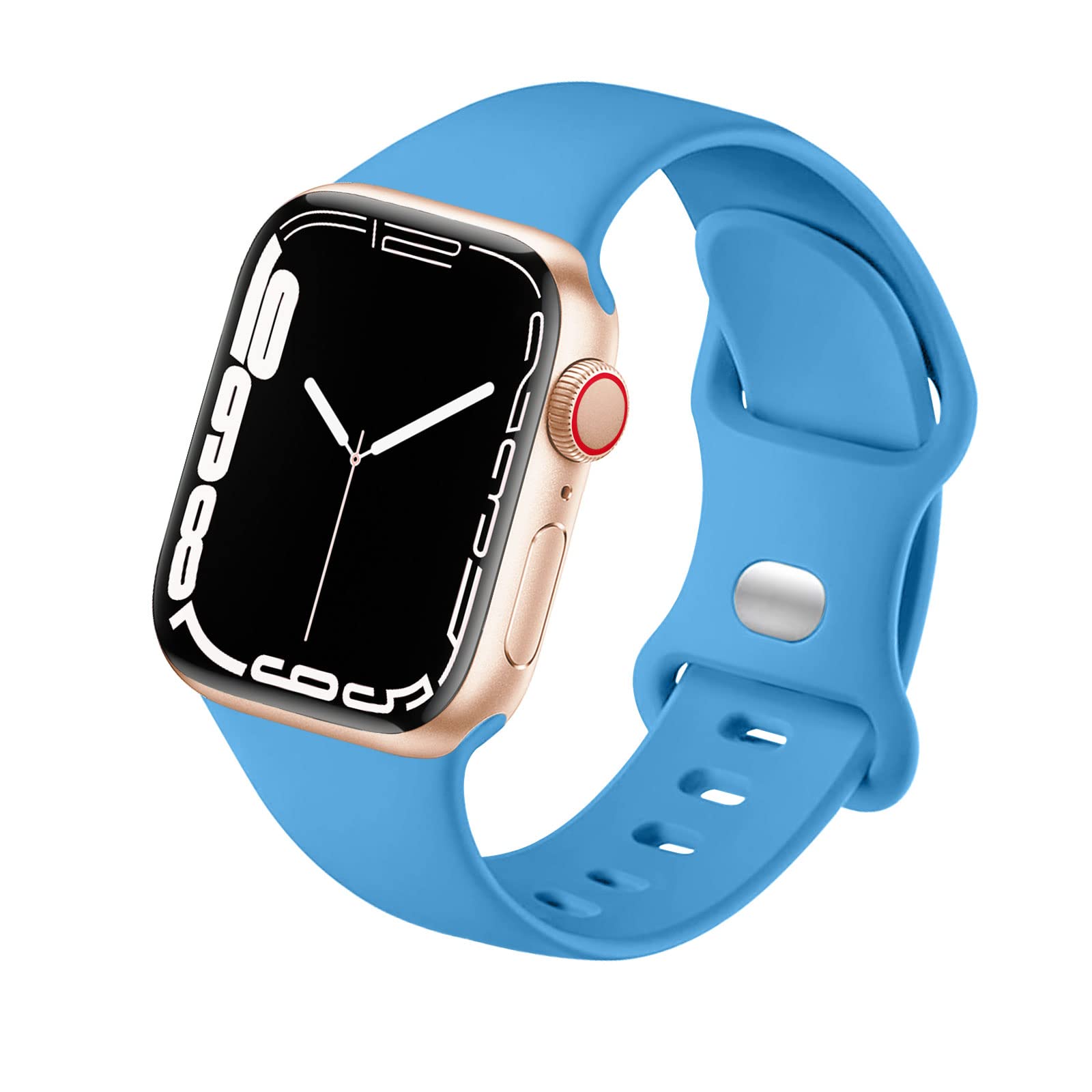 HdanMole Sport Strap Compatible with Apple Watch Straps 40mm 38mm 41mm 42mm 44mm 45mm 46mm, Silicone Strap Replacement for iWatch Bands Series 11 10 9 8 7 6 5 4 SE 3 2 1 Women Men, Blue