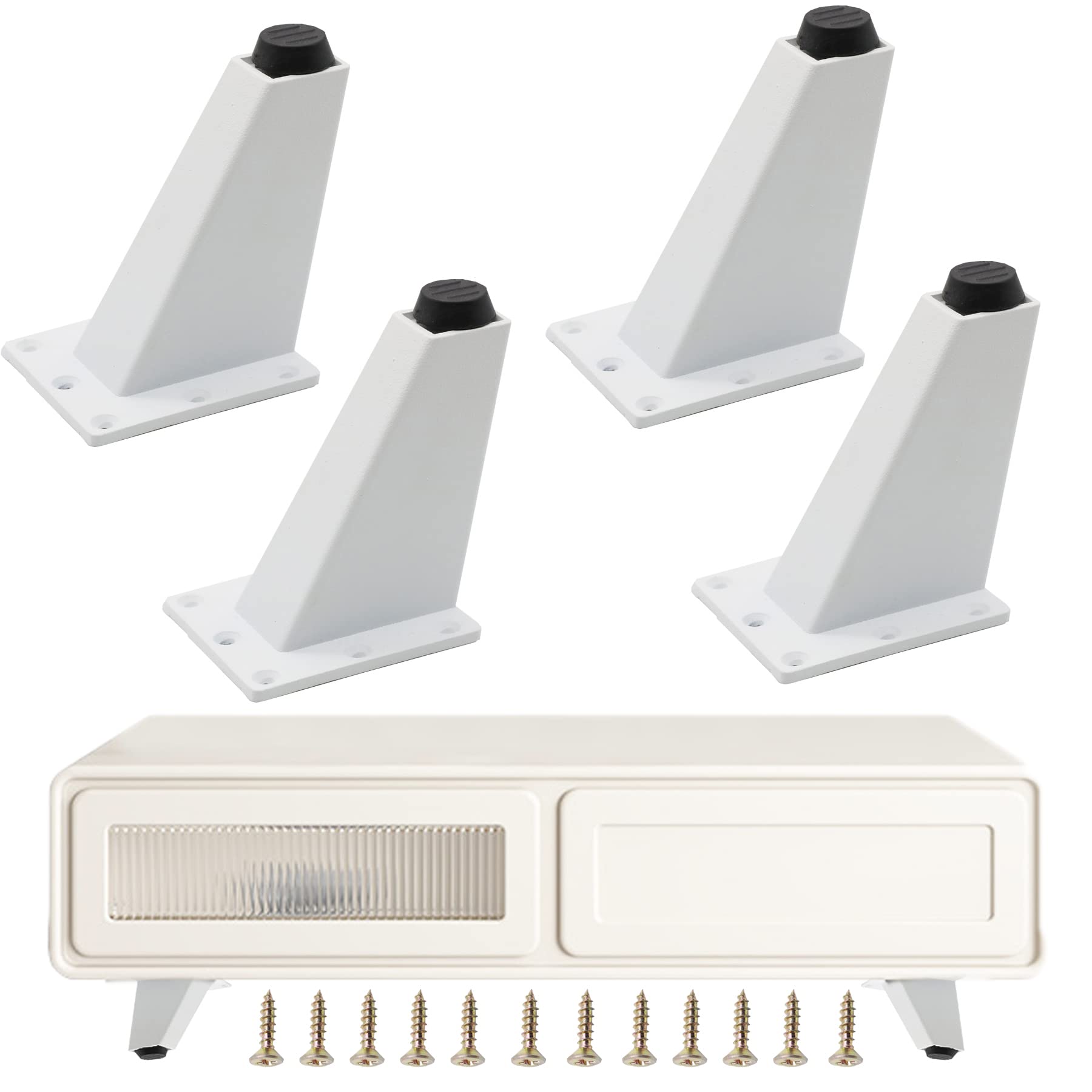 Furniture Feet Sofa Legs Cabinet Foot Sofa Feet Furniture Feet Legs for Furniture Feet for Cabinets Furniture Feet Metal for Sofa Table Cabinet Aluminium Alloy with Screws 4 Pieces 8 cm Height White
