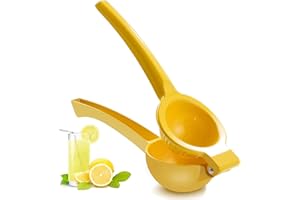 Manual Juicer Citrus Lemon Squeezer, Fruit Juicer Lime Press Metal, Professional Hand Juicer Kitchen Tool(Yellow）
