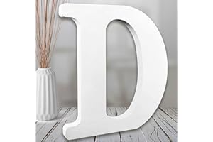 AOCEAN 8 Inch White Wood Letters, Unfinished Wooden Letters for Wall MAGA Decorative Standing Letters Slices Sign Board Decoration for Craft Home Party Projects (D)