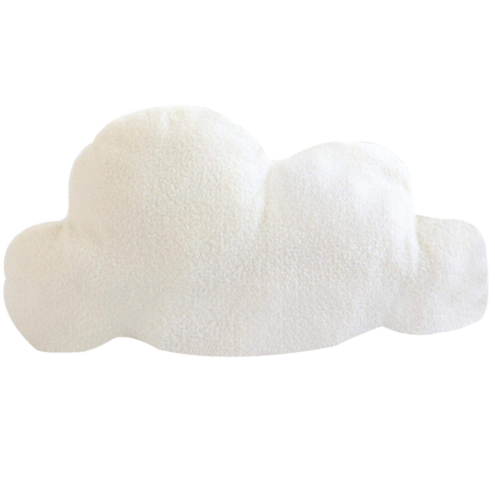 GSDGV Cloud Shaped Pillows, Soft Plush Nap Pillow Sofa Cushion, Lovely Cloud Waist Rest Cushion Bedrest Reading Pillows Decorative for Outdoor Indoor Bedroom Office Car (White,size:M)