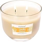 Carolina Freshens Vanilla Honey Odor Eliminating Highly Fragranced Candle for Home Scented, Eliminates 90% of Pet, Smoke, Food and Other Smells Quickly, 2 Wick, 14 oz - Made in The USA