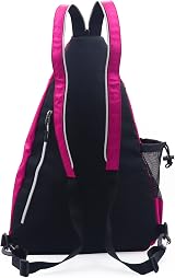 ZOEA Rose Red Pickleball Backpack Sling Bag with Fence Hook Water Bottle Holder view 8