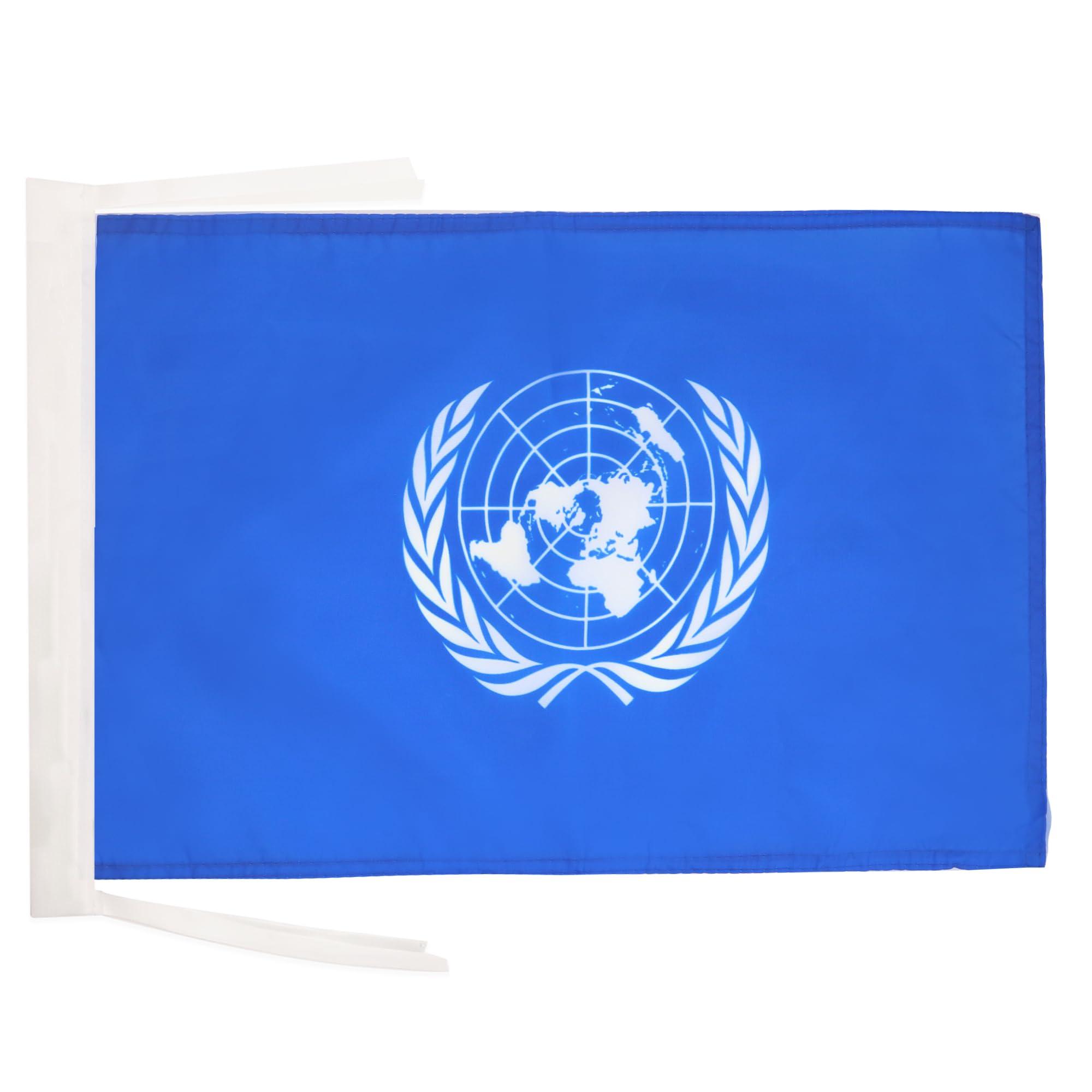 AZ FLAG - United Nations Flag - 18'' x 12'' - 100% Polyester UNO Small Banner with Two Cords - Fade Resistant - Vivid Colors - 18x12 in - 45x30 Cm — image 1