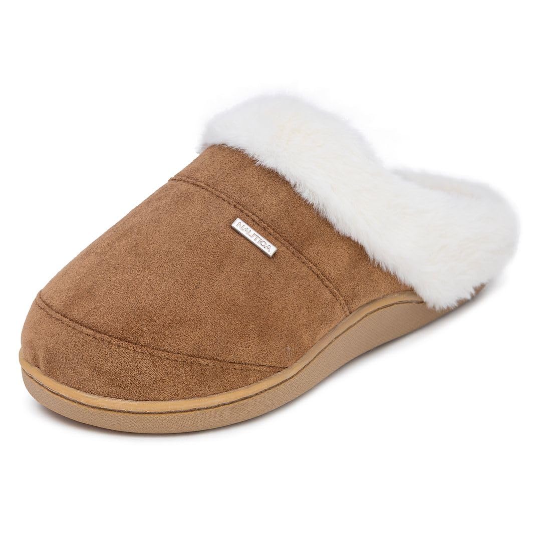 Nautica Women's Cozy Micro Suede Clog Slippers with