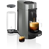 Nespresso Vertuo Plus Coffee &amp; Espresso Maker by De'Longhi, Grey | Grey coffee machine that brews 4 cup sizes: 5 and 8 oz. coffee, plus single and double espresso, at the touch of a button.