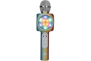 Wireless Express - Sing-Along Bling Bluetooth Karaoke Microphone and Bluetooth Stereo Speaker All-in-One (Rainbow Bling)