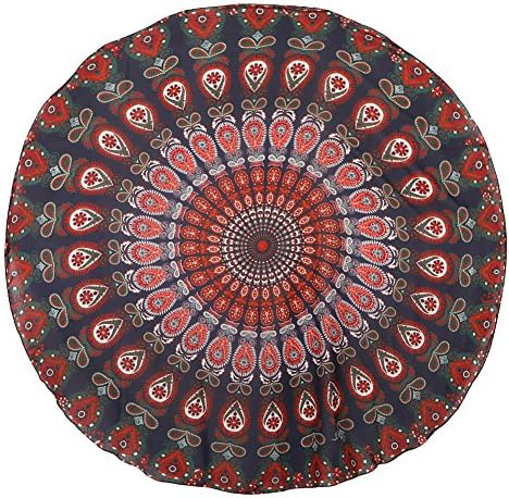 YXTech Women Bohemian Round Beach Throw Blanket Tapestry Beach Towel Cover Up Wear (khaki)