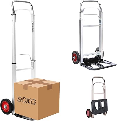 Trendi Heavy Duty Folding Hand Truck Aluminum Trolley 90KG Capacity