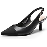 DREAM PAIRS Women's Kitten Heels Slingback Closed Pointed Toe Low Pumps Shoes Women Party Wedding Sexy Casual Dress Shoes