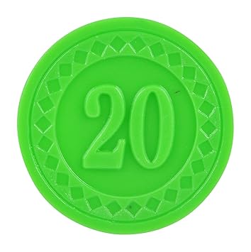 Amit Marketing Ambos Numerical Coin Token Number 20, Green (Set of 50)