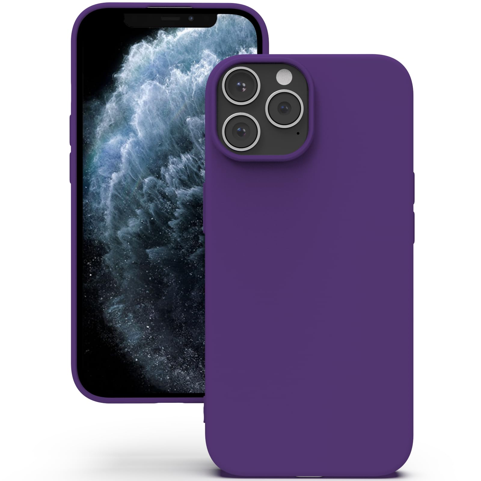 YATWIN Silicone Case for iPhone 11 Pro Max, Soft-Touch, Shockproof, DustProof, Antiskid Full Body Armour Phone Cover for Apple iPhone 11 Pro Max - Purple — image 1