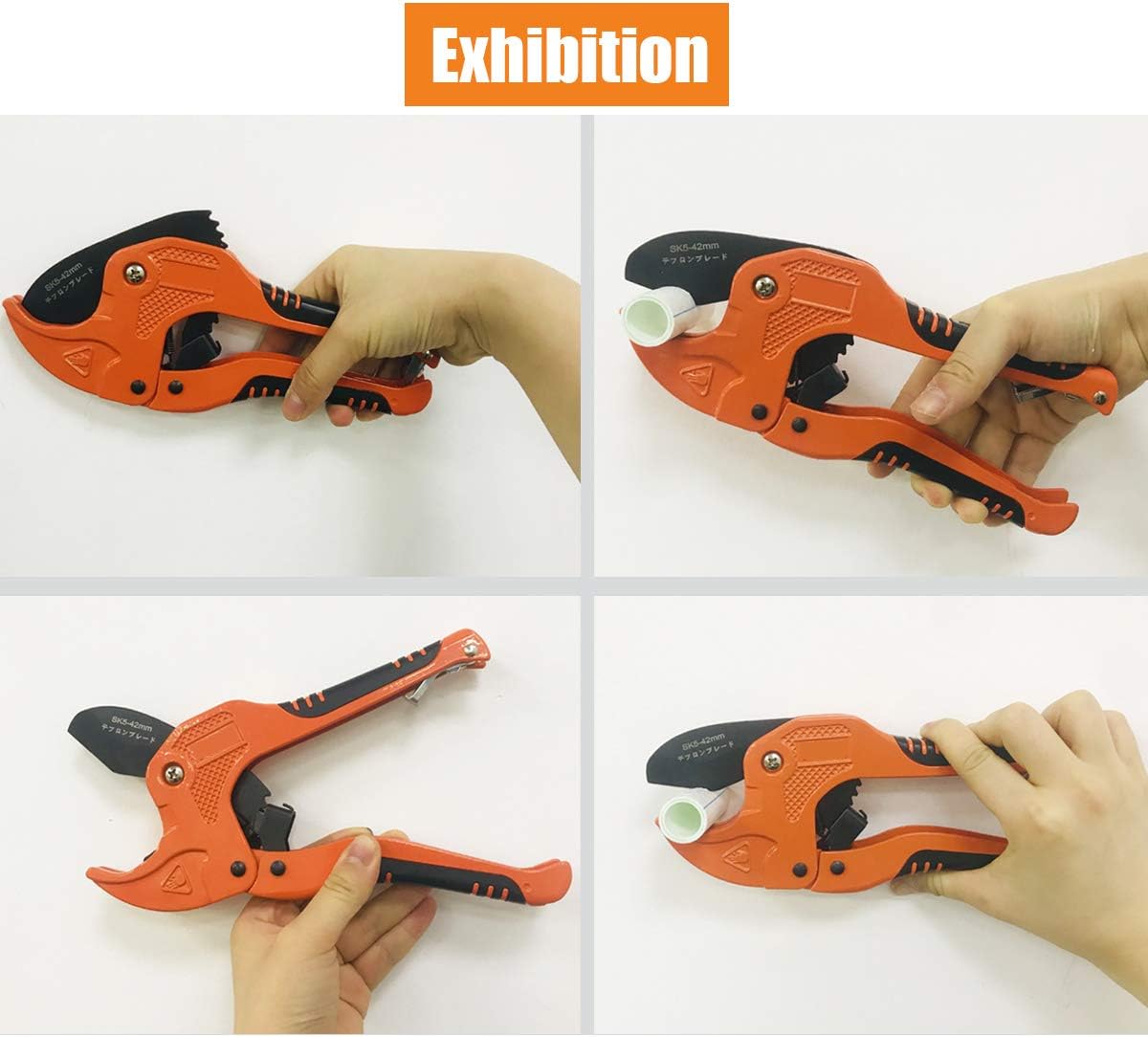 Zantlea Pipe and Tube Cutter, Ratcheting Hose Cutter One-hand Fast Pipe Cutting Tool with Ratchet Drive for Cutting Less Than 1-1/4" O.D. PEX, PVC, and PPR Pipe - - 